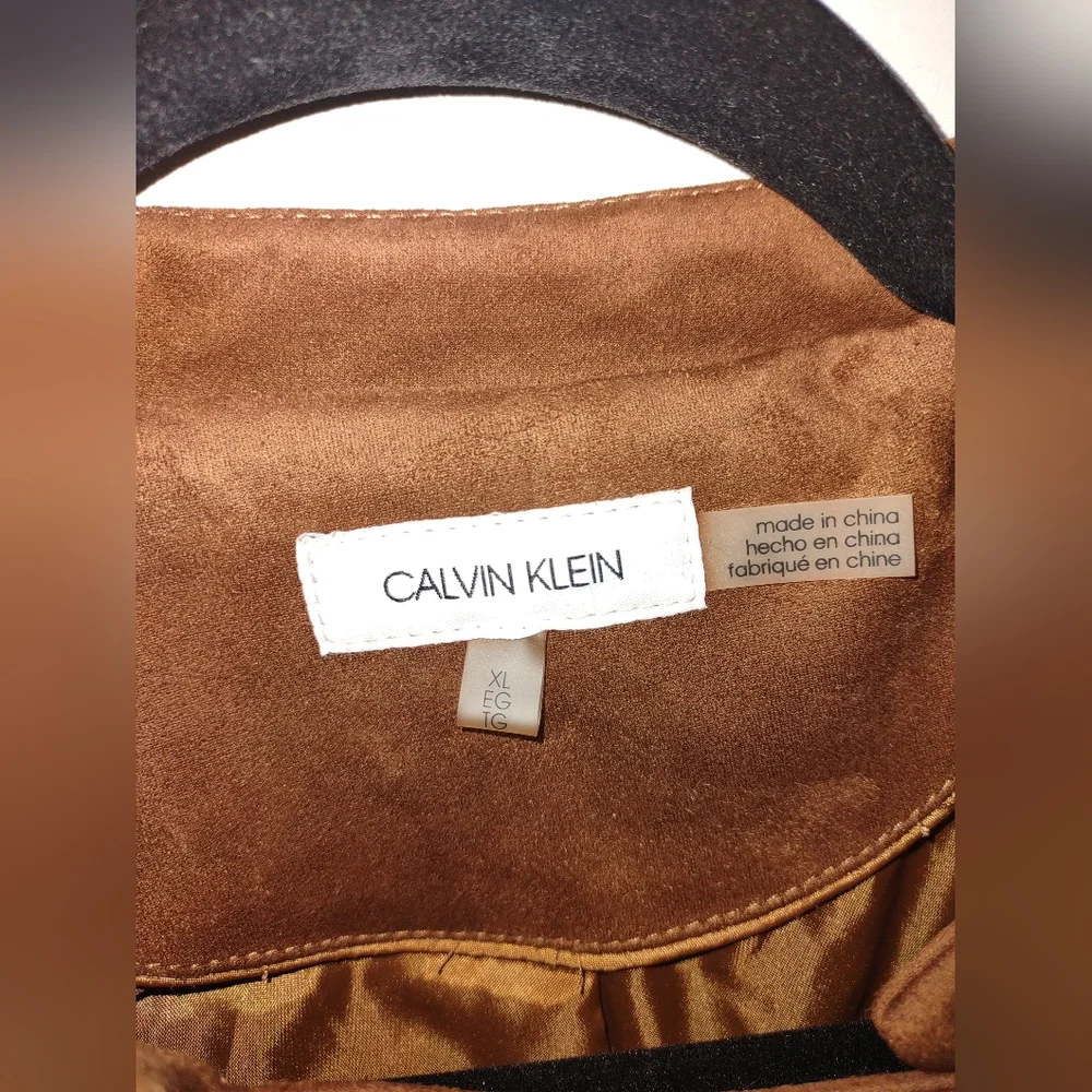 Women's faux suede Calvin Klein moto jacket extra large size 14 to 16 - Picture 7 of 10